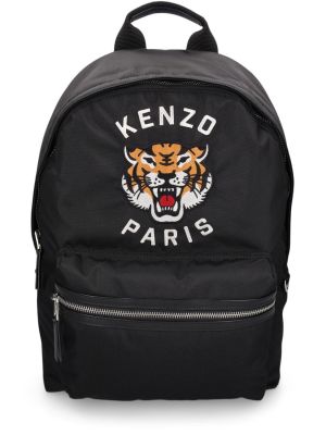 Tigrovaný batoh s výšivkou Kenzo Paris čierna
