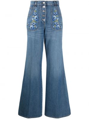 Voľné džínsy s vysokým pásom Etro modrá