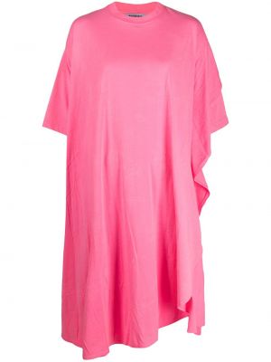 Vestido asimétrico drapeado Balenciaga rosa
