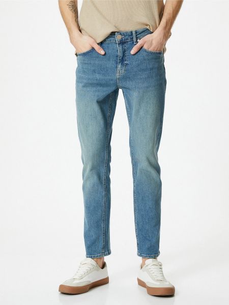 Хлопковые джинсы слим Koton синие