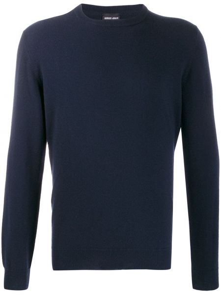 Pull en tricot Giorgio Armani bleu