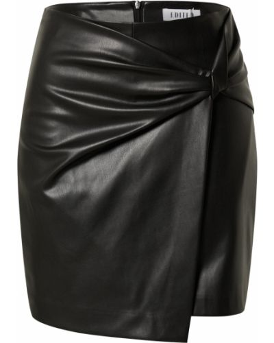 Kožené priliehavé šaty na zips Edited - čierna
