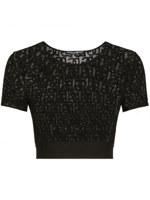 Majica od tila Dolce & Gabbana crna