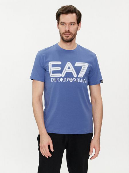 Marškinėliai Ea7 Emporio Armani mėlyna
