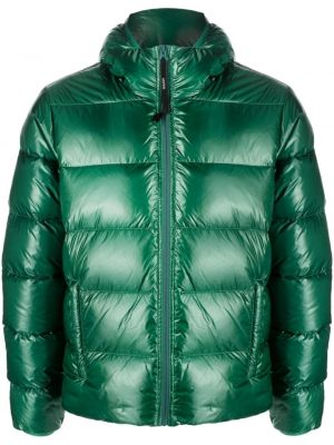 Páperová bunda na zips s perím Aspesi zelená