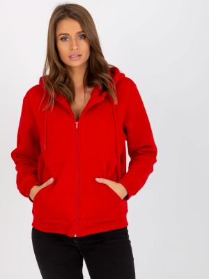 Mikina s kapucí na zip Fashionhunters červená