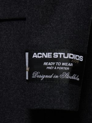 Vlněný kabát Acne Studios šedý
