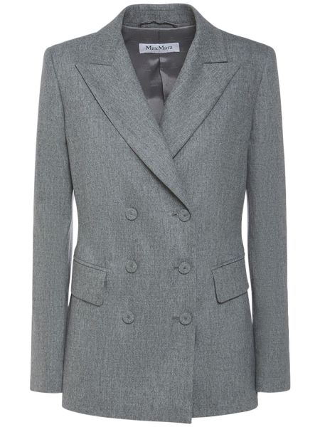 Chaqueta de lana de cachemir de franela Max Mara gris