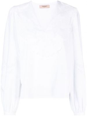 Βαμβακερή μπλούζα Twinset λευκό