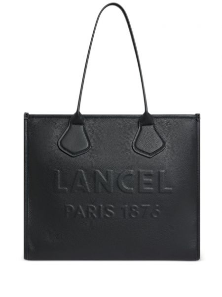 Kožna shopper torbica Lancel crna