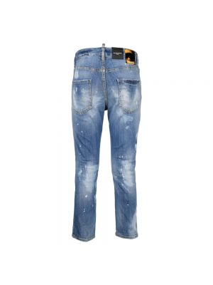 Distressed zerrissene slim fit skinny jeans Dsquared2 blau