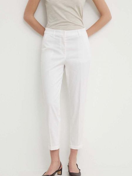 Spodnie z wysoką talią Sisley białe