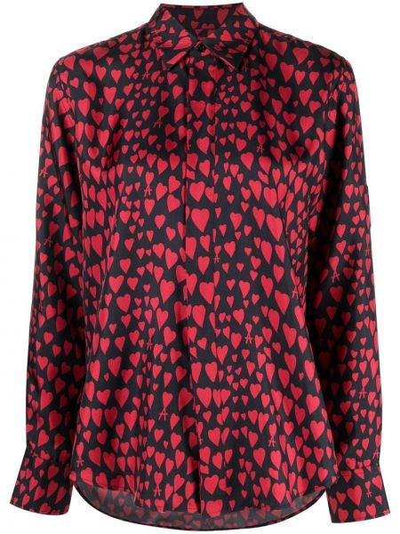 Chemise à imprimé de motif coeur Ami Paris rouge