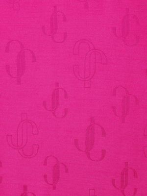 Žakárový hedvábný šál Jimmy Choo růžový