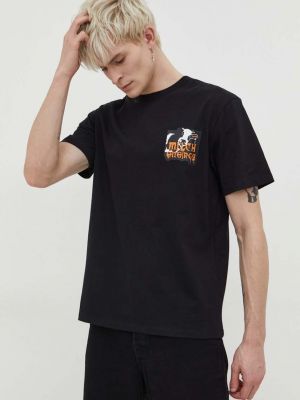 Памучна тениска с дълъг ръкав с принт Hugo черно