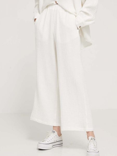 Spodnie z wysoką talią bawełniane Billabong białe