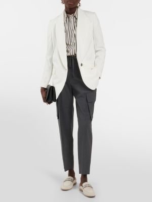 Blazer di cotone Brunello Cucinelli bianco