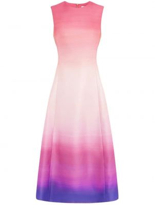 Sukienka midi z nadrukiem gradientowa Leo Lin różowa