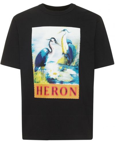 T-shirt z nadrukiem bawełniane Heron Preston - сzarny