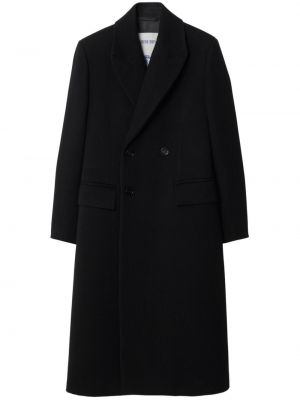 Vlnený kabát Burberry čierna