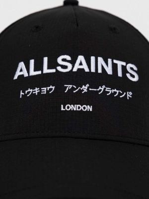 Чорна кепка з принтом Allsaints