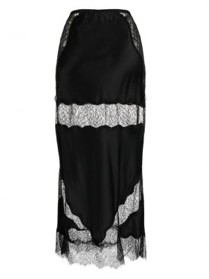 Krajkové hedvábné sukně Cynthia Rowley černé