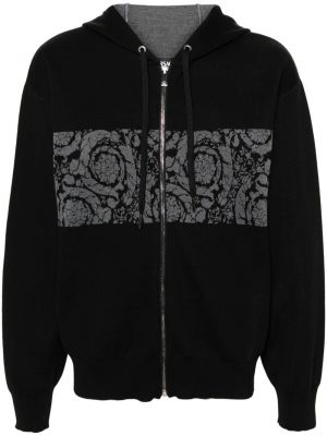 Jacquard hoodie s kapuljačom s patentnim zatvaračem Versace