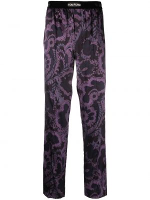 Rovné kalhoty Tom Ford fialové