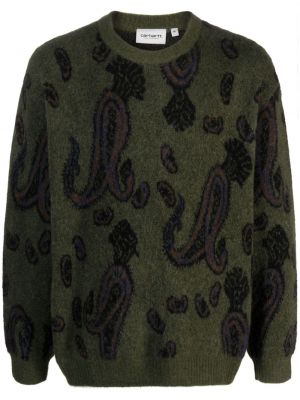 Žakárový svetr s paisley potiskem Carhartt Wip zelený