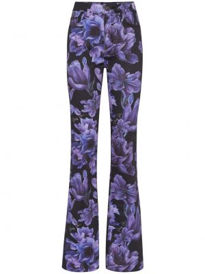 Kvetinové bootcut džínsy s potlačou Philipp Plein