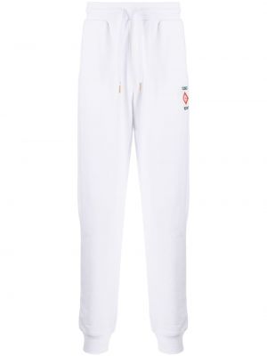 Spodnie sportowe z nadrukiem Casablanca białe