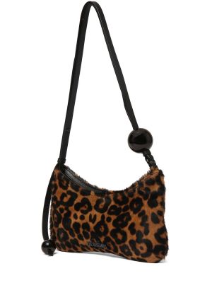 Bolsa de hombro de cuero con estampado leopardo Jacquemus
