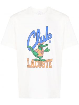 T-shirt con stampa Lacoste bianco