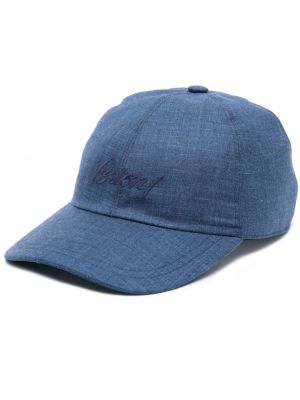 Siuvinėtas kepurė su snapeliu Brioni mėlyna