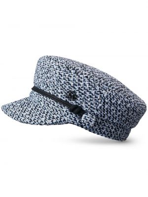 Kepurė su snapeliu tvido Maison Michel mėlyna