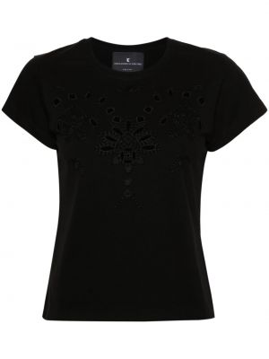 Siuvinėtas marškinėliai Ermanno Scervino juoda
