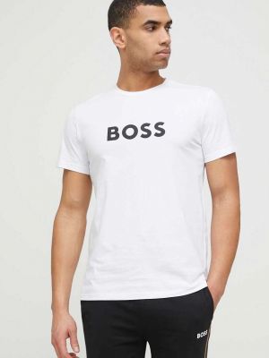 Тениска с дълъг ръкав с принт Boss бяло