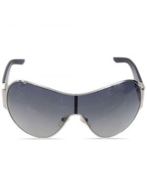 Srebrne okulary przeciwsłoneczne oversize Christian Dior