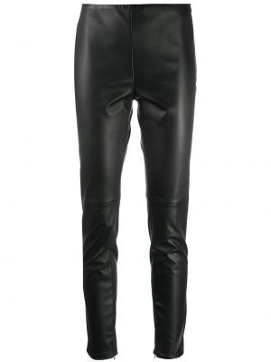 Spodnie skórzane Ralph Lauren czarne