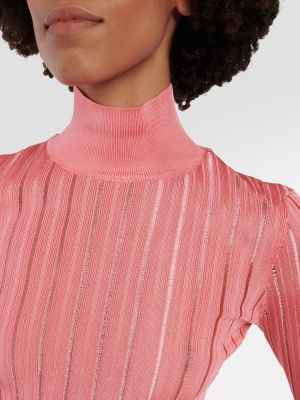 Jersey cuello alto con cuello alto de tela jersey Alaïa rosa