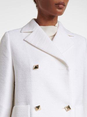 Μπουφάν tweed Valentino λευκό