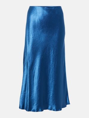 Saténová midi sukňa Max Mara modrá