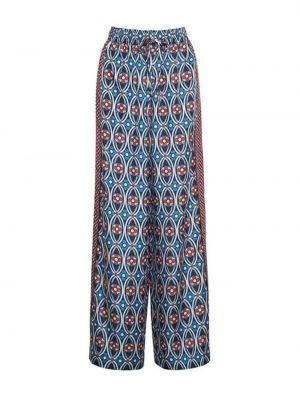 Pantaloni cu imagine cu imprimeu abstract Cara Cara albastru