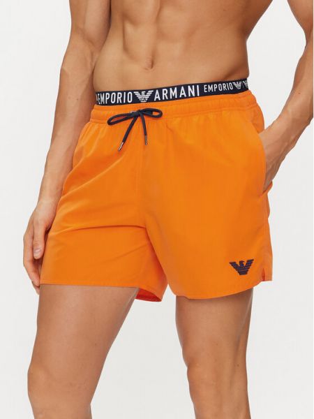 Priliehavé šortky Emporio Armani Underwear oranžová