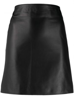 Kožená sukně na zip Manokhi - černá