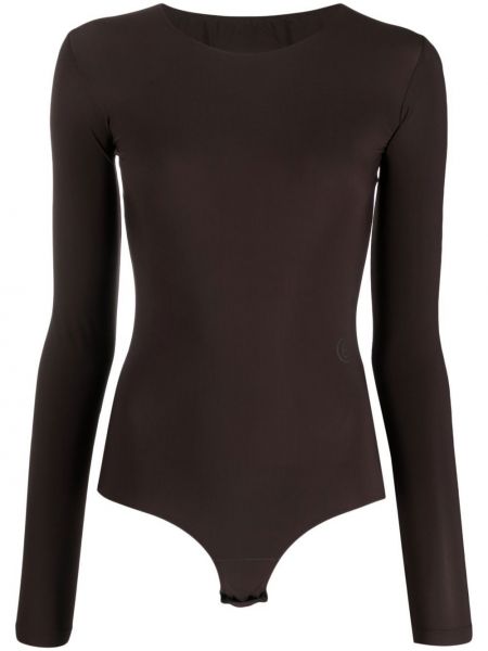 Body mit stickerei Mm6 Maison Margiela braun