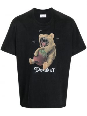 Bavlnené tričko s potlačou Doublet čierna