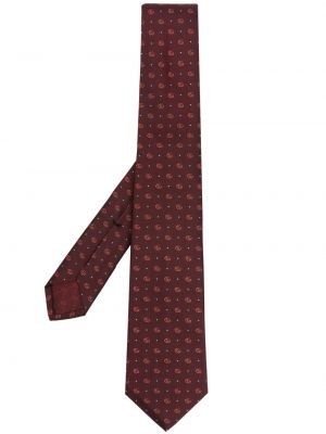Жакардова копринена вратовръзка Gucci червено