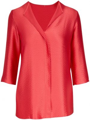 Копринена блуза с v-образно деколте Peter Cohen червено