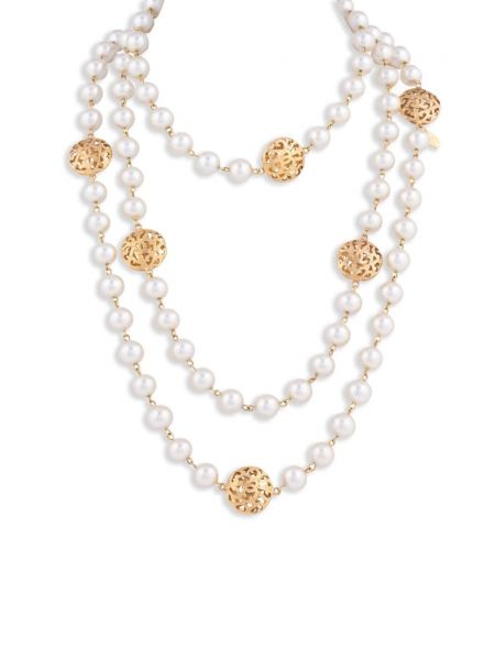 Zlatna ogrlica sa perlicama Chanel Pre-owned